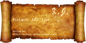 Kulacs Júlia névjegykártya